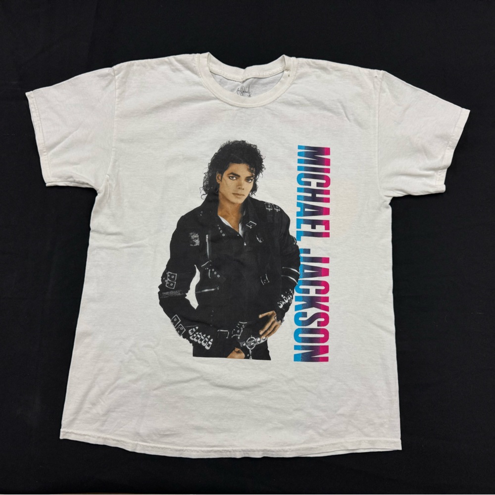 Micheal Jackson Bad Tour 88 White Graphic T-Shirt